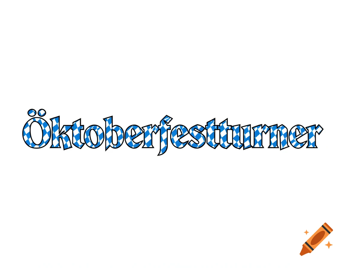 The text Oktoberfestturner filled with a blue and white Bavarian diamond pattern on a white background.