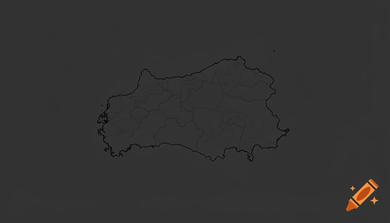 minimalist dark gray contour map of Estonia on a dark background