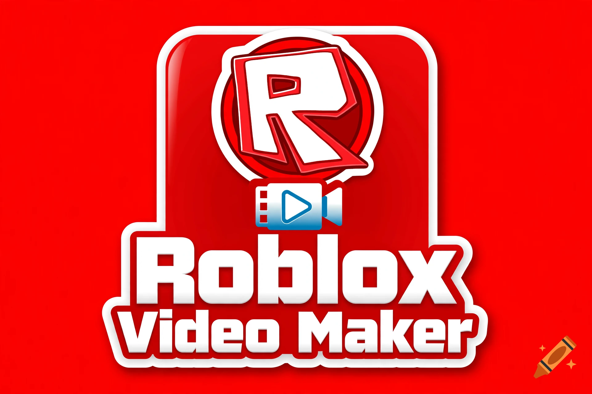 A stylized red and white 2012-themed Roblox Video Maker logo with a video camera icon.