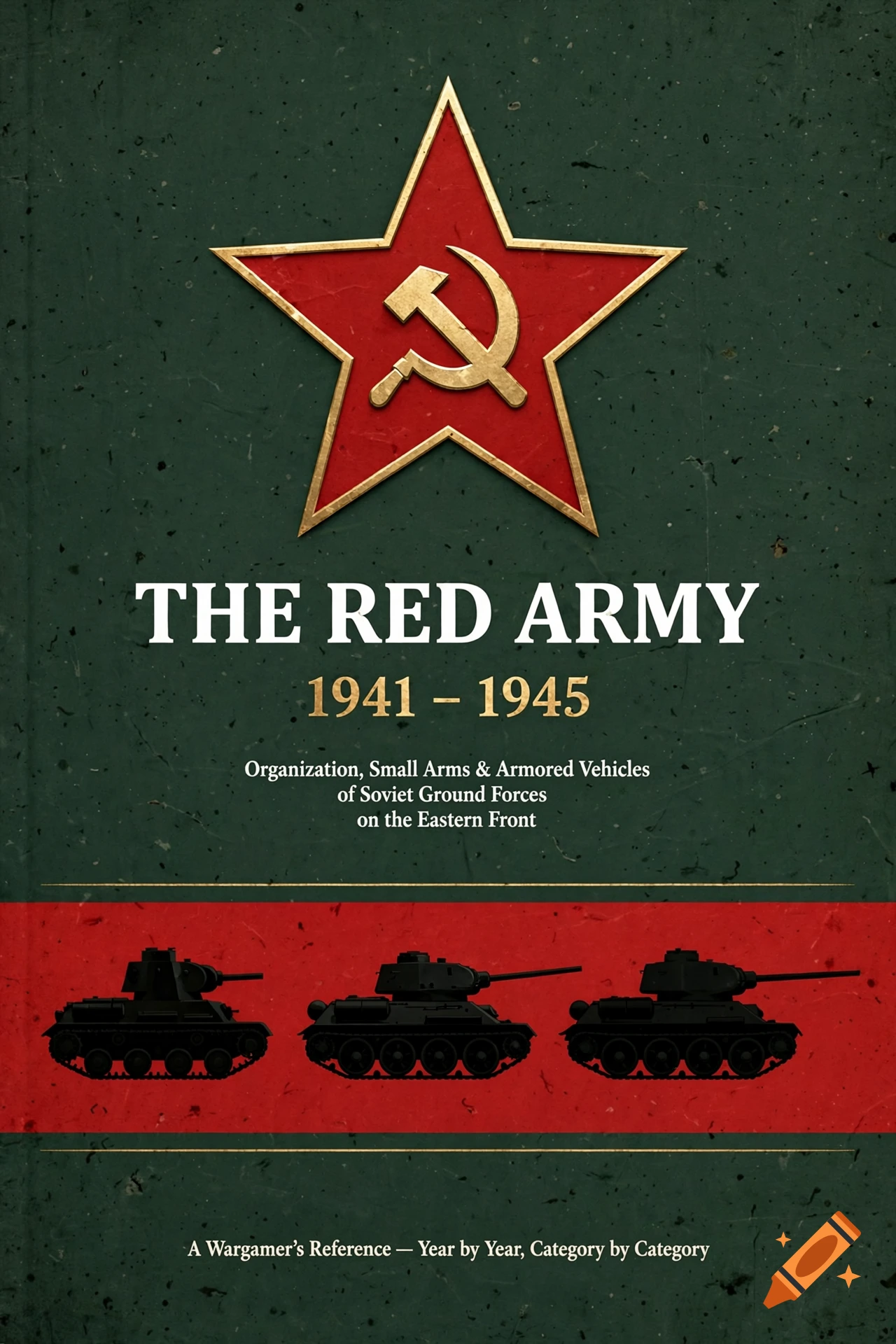 Military book cover titled The Red Army 1941-1945 with a red star and tank silhouettes on a dark green textured background.