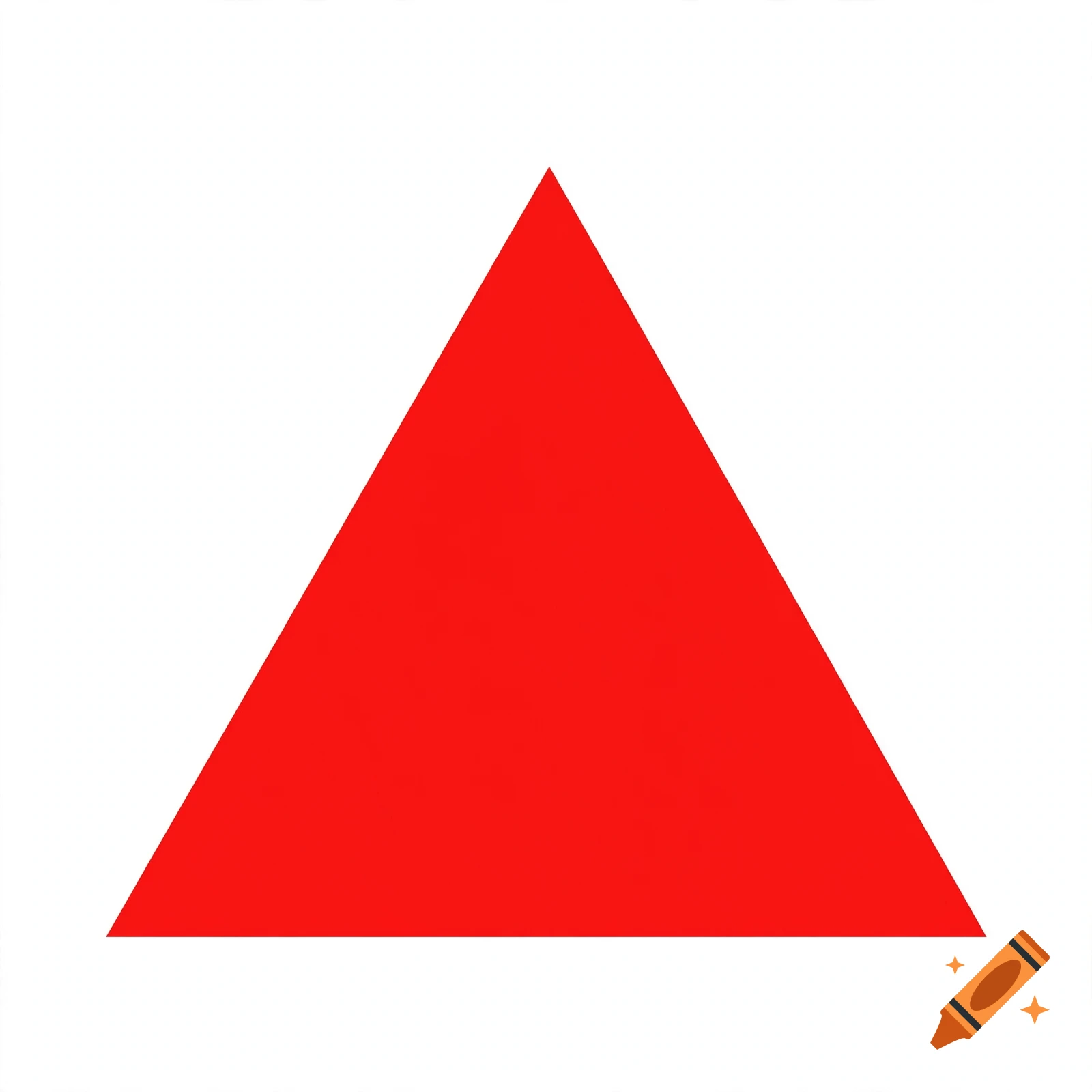 A large bright red triangle centered on a white background.