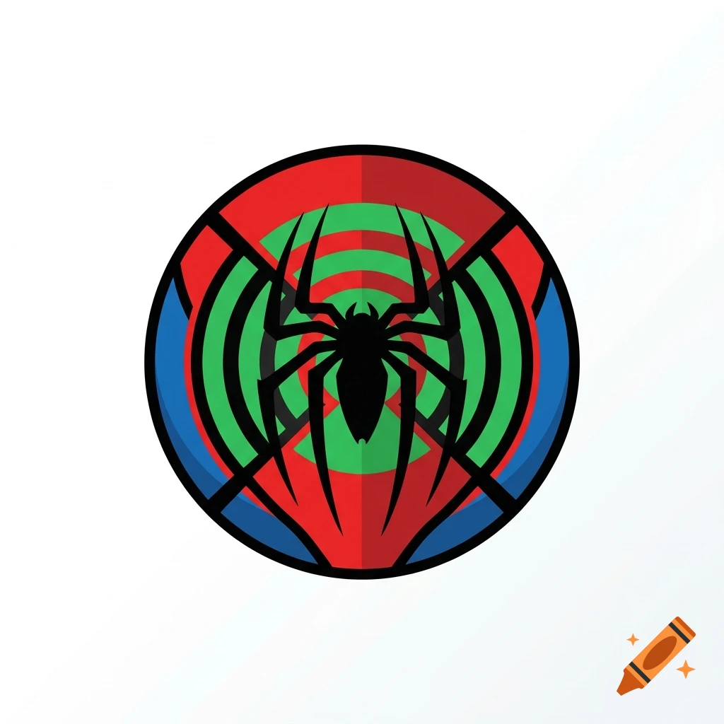 A stylized vector logo combining a Spotify icon with a black Spider-Man symbol.