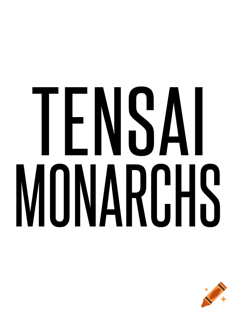 Bold black sans-serif text reading 'TENSAI MONARCHS' centered on a white background.
