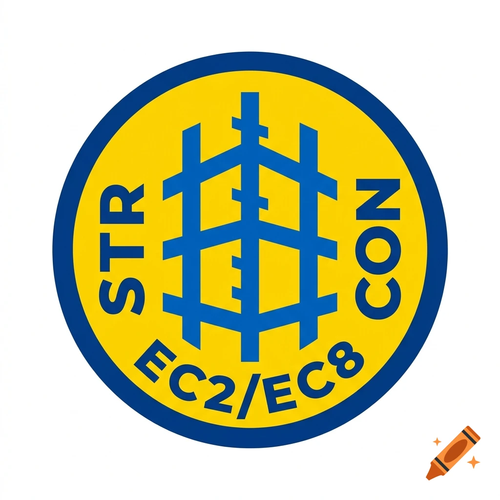 Circular blue and yellow logo featuring structural engineering text and a grid pattern.