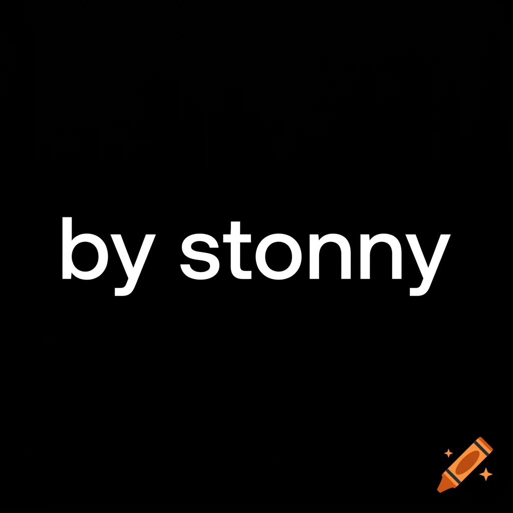 White text reading 'by stonny' centered on a solid black background.