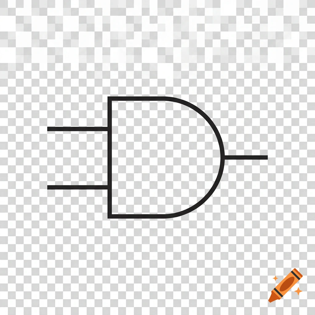 An OR gate logic symbol shown in black outline against a checkerboard background.