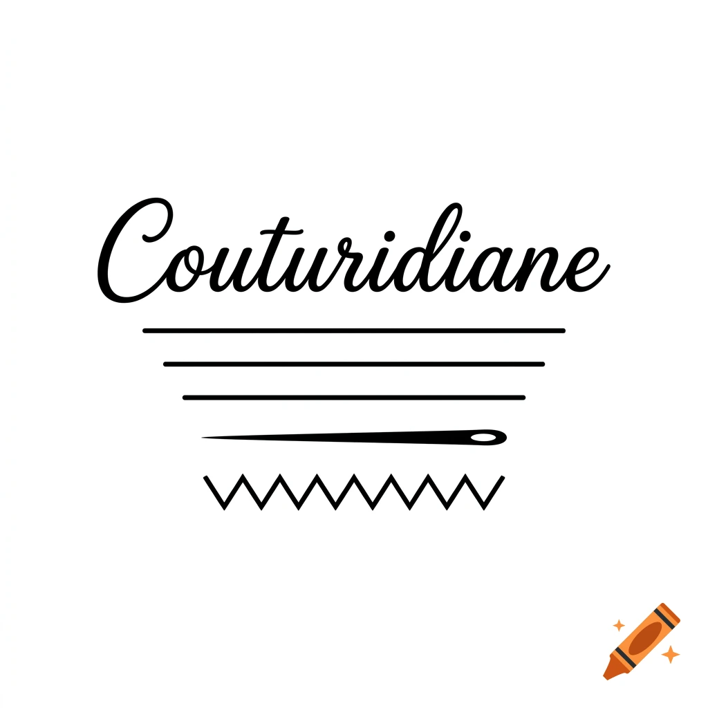 Black and white logo featuring the text 'Couturidiane' above four horizontal lines, a sewing needle, and a zigzag line.