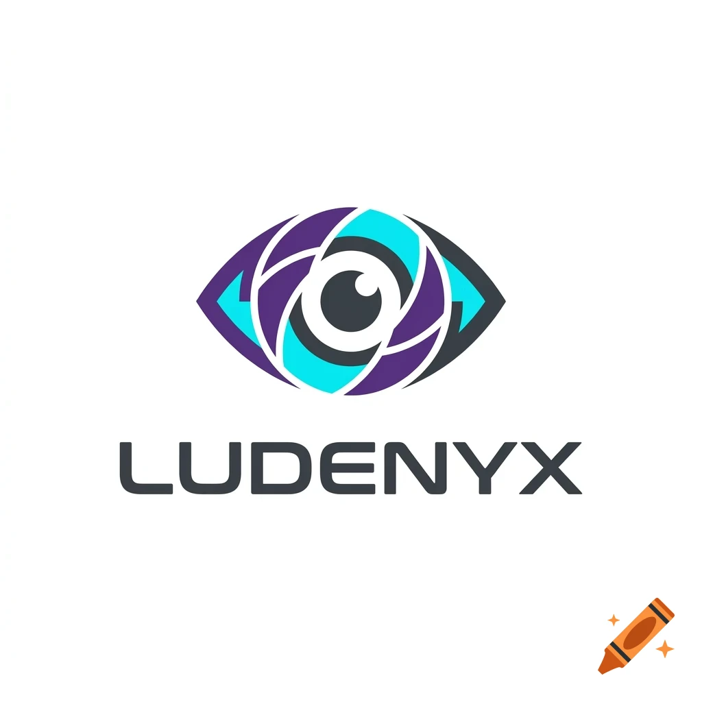 A colorful stylized eye logo with the text LUDENYX below it on a white background.
