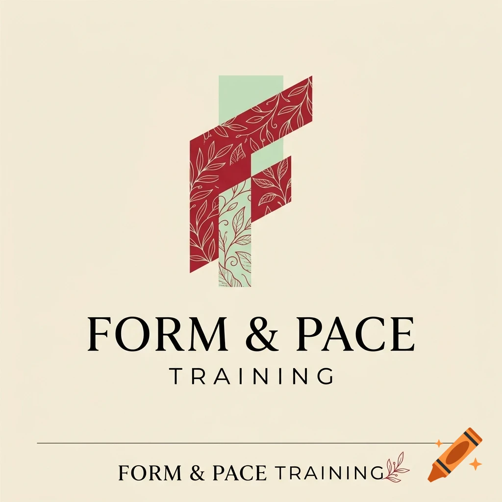 Logo featuring the letter F filled with a red and green leaf pattern above the text FORM & PACE TRAINING.