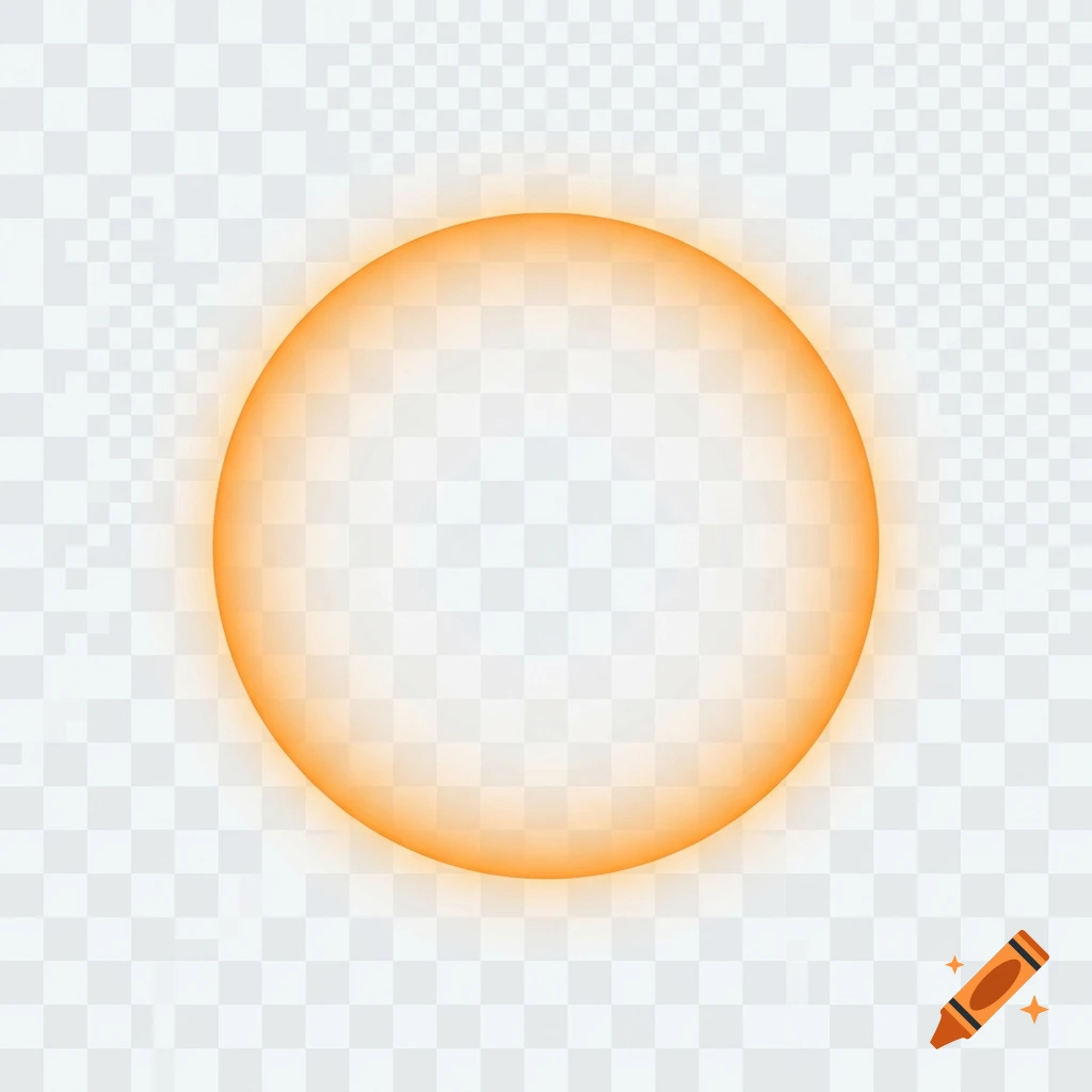 An orange glowing ring with a transparent center on a checkered background.