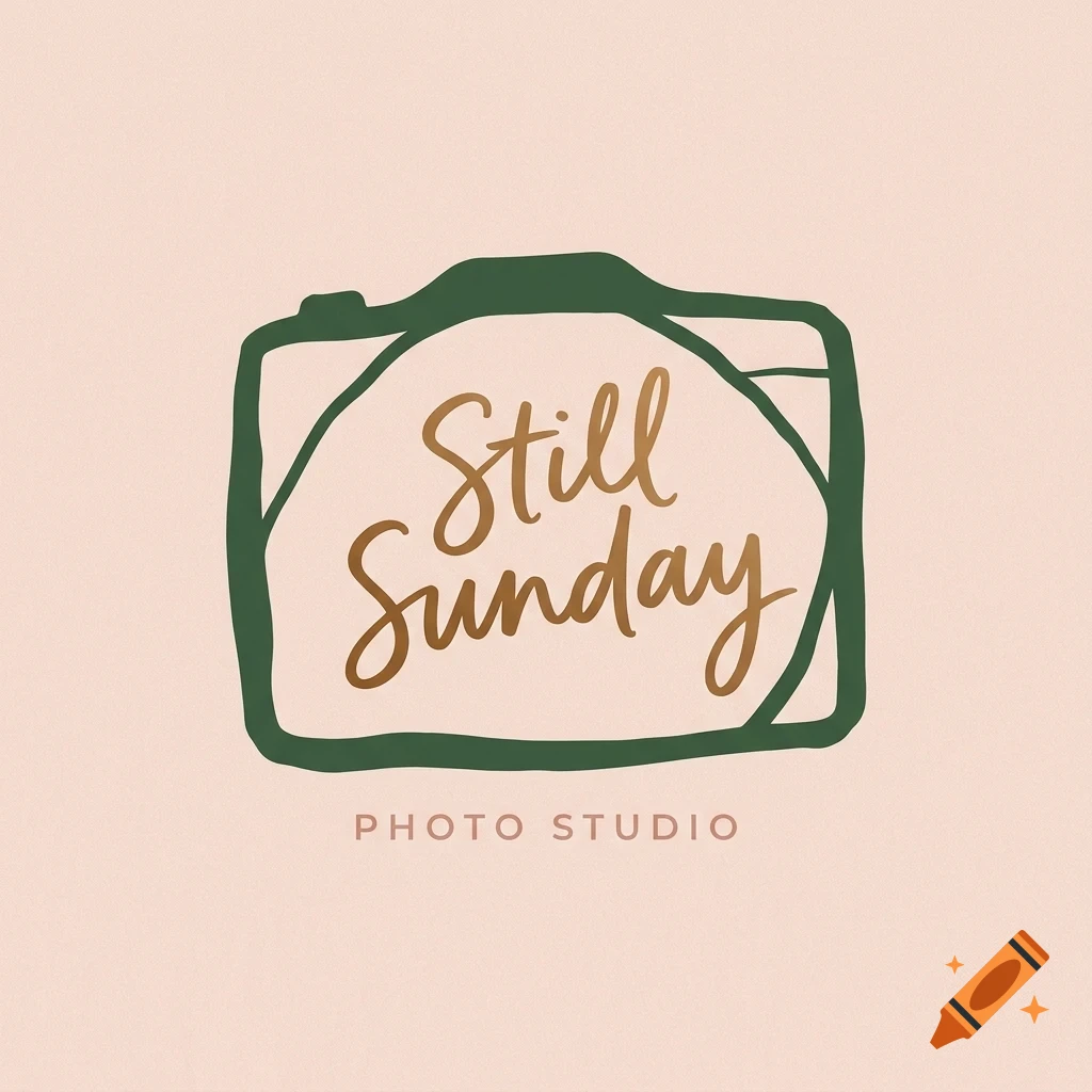 A logo featuring a hand-drawn green camera outline enclosing the text "Still Sunday" in brown cursive script, with "PHOTO STUDIO" underneath.
