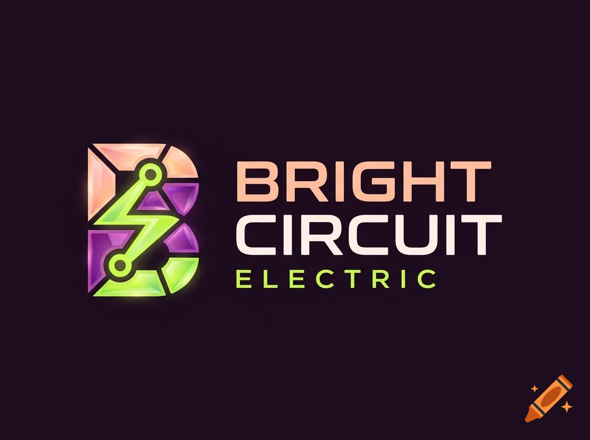 A logo for BRIGHT CIRCUIT ELECTRIC featuring a stylized letter B with circuit board patterns, alongside the company name in text.