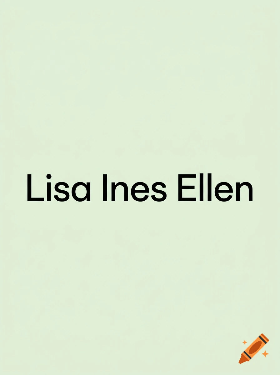 Black text reading 'Lisa Ines Ellen' centered on a light green background.