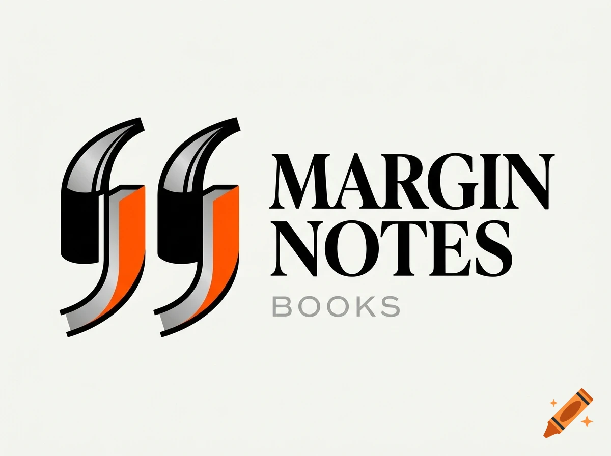 A logo featuring two stylized quotation marks next to the text MARGIN NOTES BOOKS.