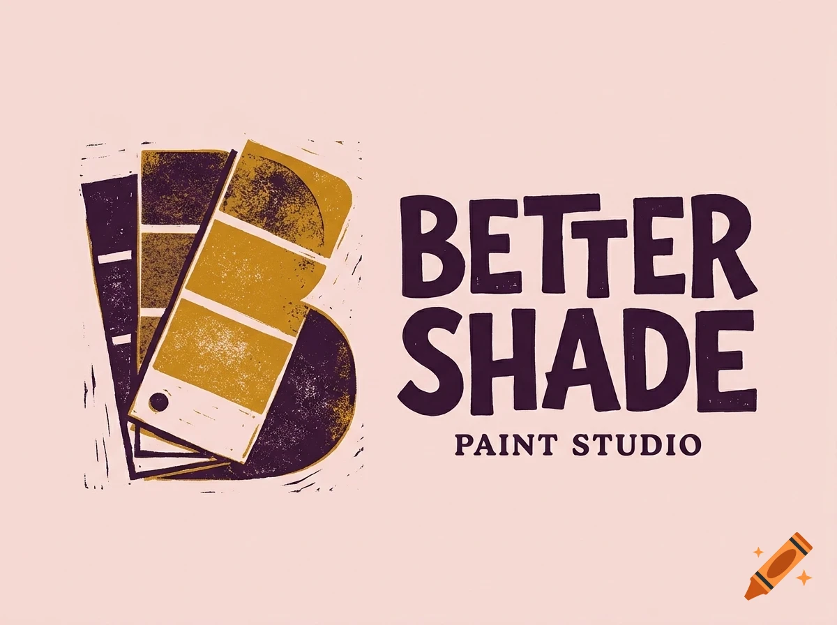 Logo featuring paint color swatch cards shaped like the letter B next to the text Better Shade Paint Studio.