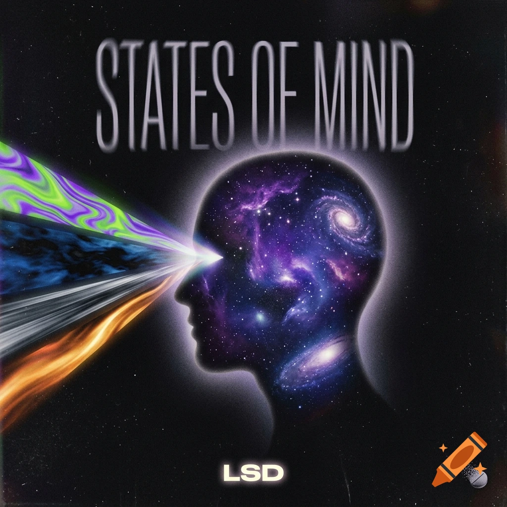 Album cover art featuring a dark silhouette of a profile head filled with a glowing galaxy, with multi-colored light rays emerging from the eye.