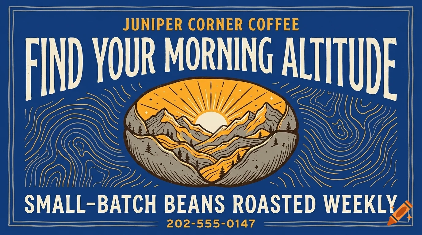 An illustration with blue background and text reading 'FIND YOUR MORNING ALTITUDE' above a graphic of mountains and a sun.