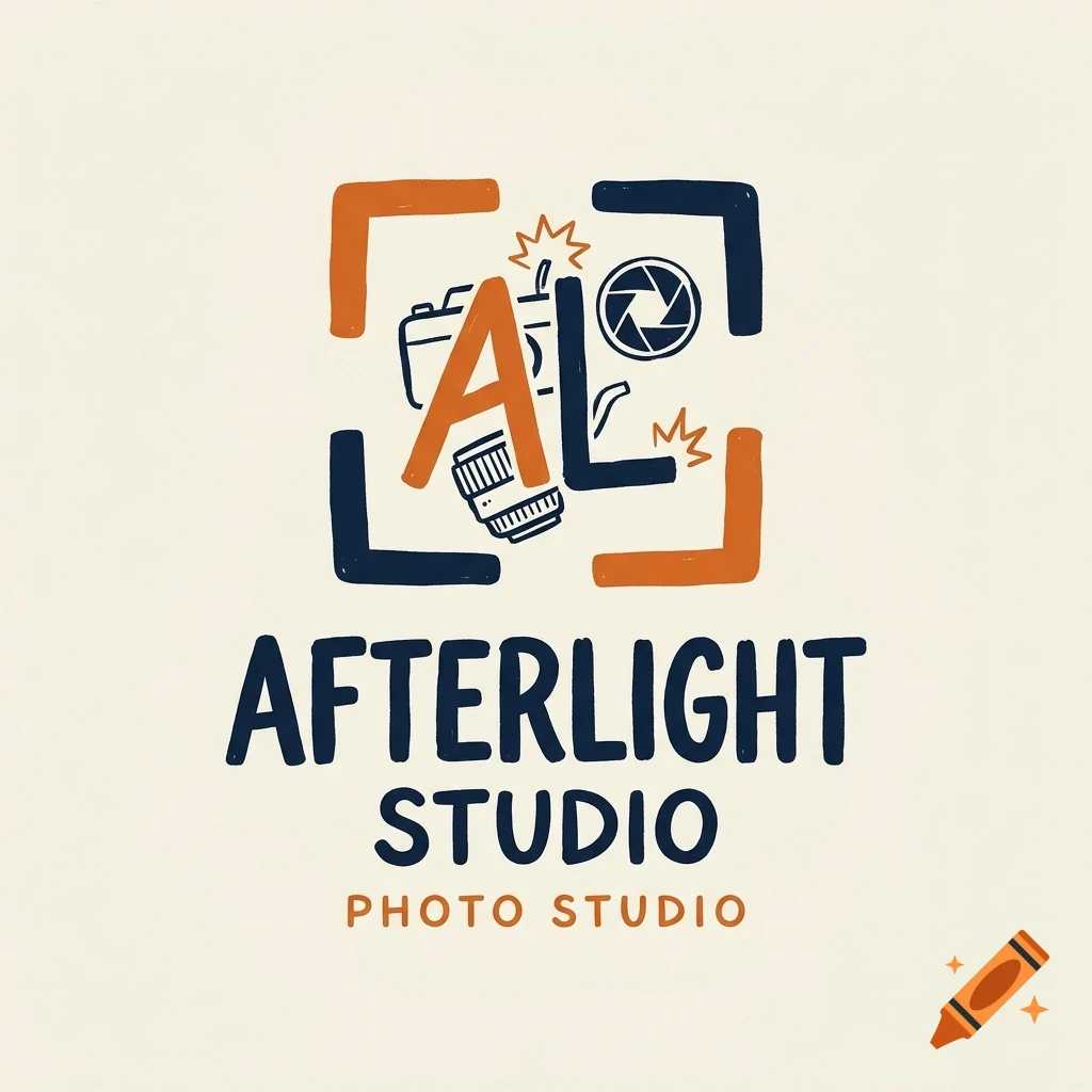 A logo for Afterlight Studio featuring camera graphics and the letters AL inside a square frame.