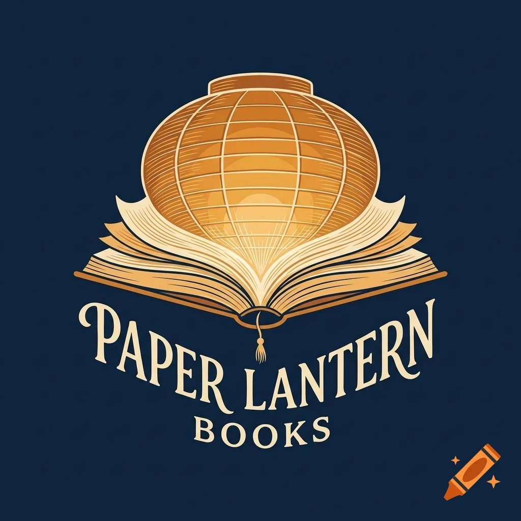 An illustration of an open book with a glowing paper lantern rising from the pages, accompanied by the text "PAPER LANTERN BOOKS" on a dark blue background.