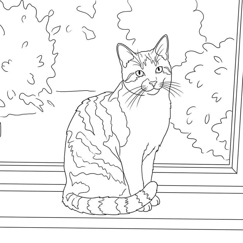 Mon chat en coloriage