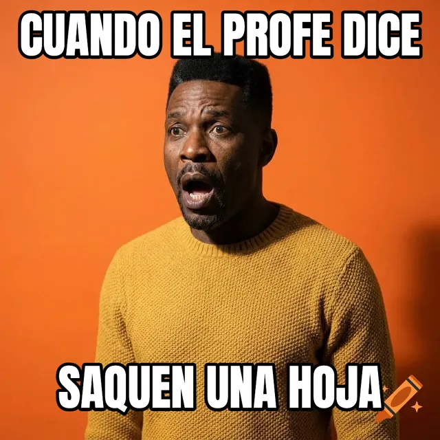 Cuando el profe dice / Saquen una hoja – Hombre sorprendido con suéter de punto