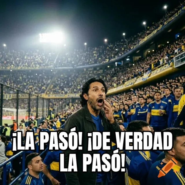 ¡La pasó! ¡De verdad la pasó! – Hombre sorprendido en un estadio lleno