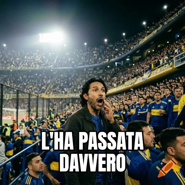 L'ha passata davvero – Uomo scioccato in uno stadio affollato