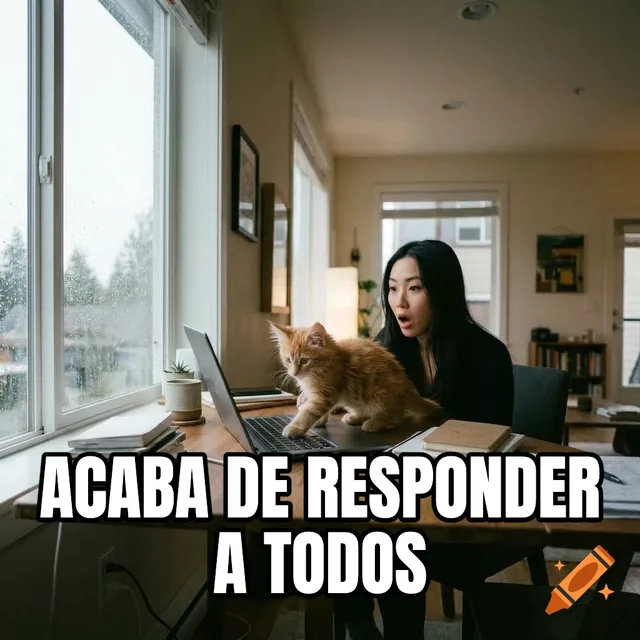 Acaba de responder a todos – Gatito sobre un teclado de portátil