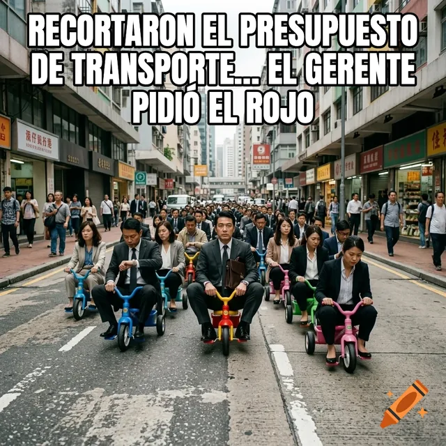 Recortaron el presupuesto de transporte… El gerente pidió el rojo – Profesionales montando triciclos en la ciudad