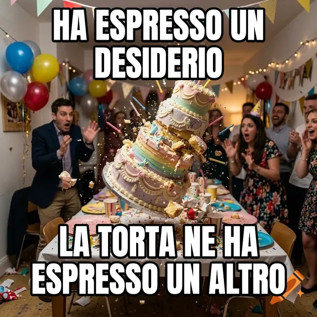 Ha espresso un desiderio / La torta ne ha espresso un altro – Torta di compleanno che crolla alla festa